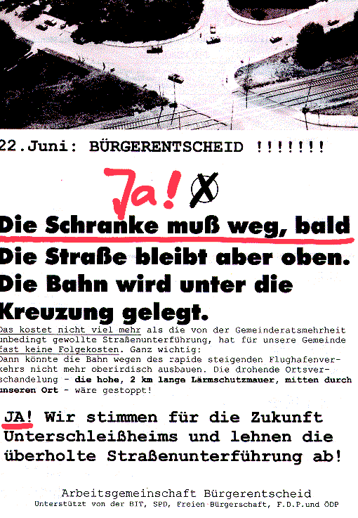 Anzeige zum B&uuml;rgerentscheid