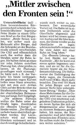 Artikel aus M&uuml;nchner Merkur - Lokalteil v. 18.6.97
